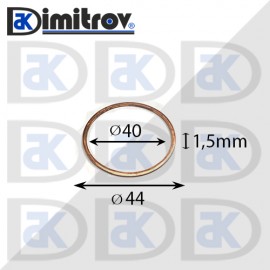 Дифтунга Ø 40 х Ø 44 х 1,5 mm медна